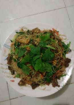 Mihun goreng daging balik tahu saus teriyaki rempah