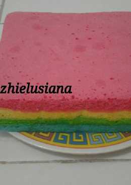 Rainbow cake kukus simple