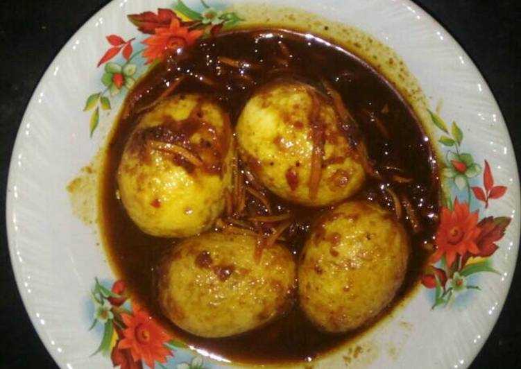 resep makanan Telor kecap pedas lada hitam