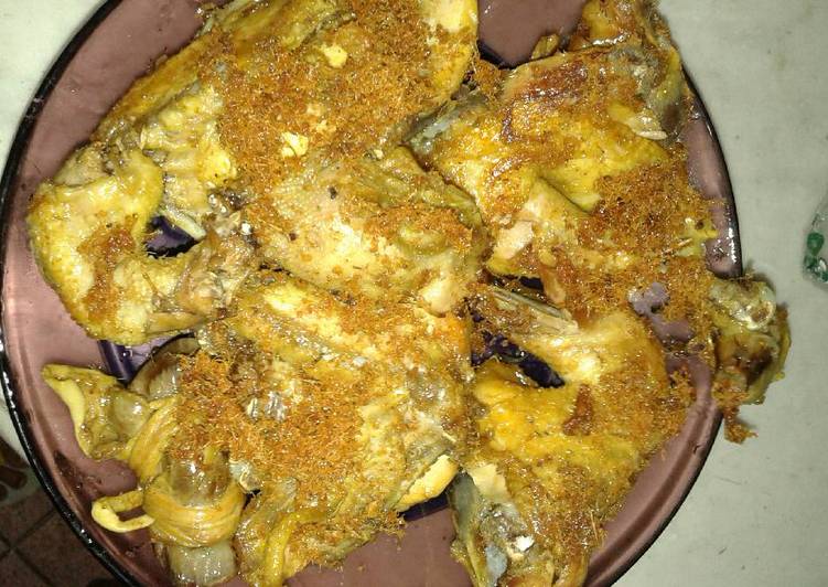 resep masakan Ayam goreng serundeng krispiii (tanpa kelapa)