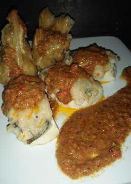 Kreasi Siomay Ayam dengan Tahu dan Kulit Lumpia Bumbu Kacang