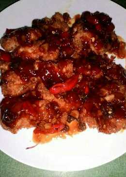 Chicken katsu with blackpepper sauce