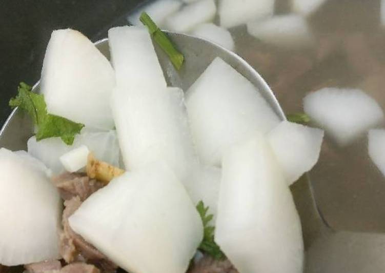 Resep Sop sapi lobak jahe - Anwar Rosidin