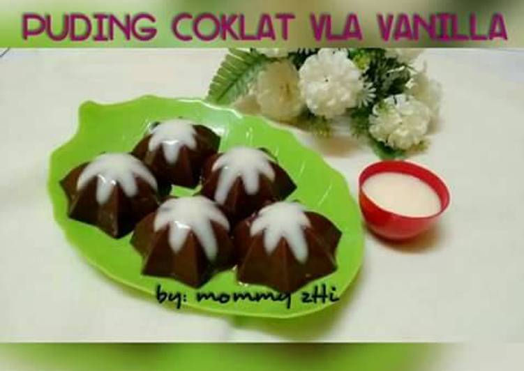 cara membuat Puding coklat vLa vanilla