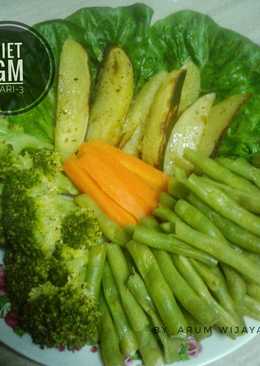 Sayuran kukus with potato wedges (Diet GM-3) Pagi