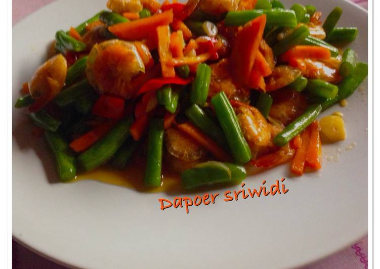 Resep Buncis wortel cah udang By Dapoer sriwidi