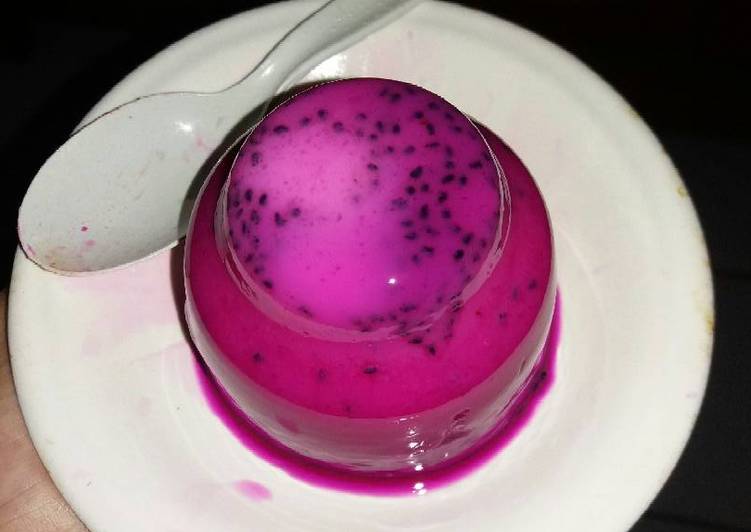 resep Puding susu naga merah