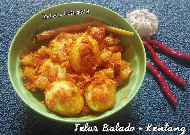 bahan dan cara membuat Telur Balado + Kentang Mantap