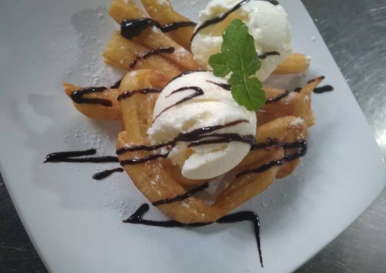 resep masakan Churros chruncy with ice cream