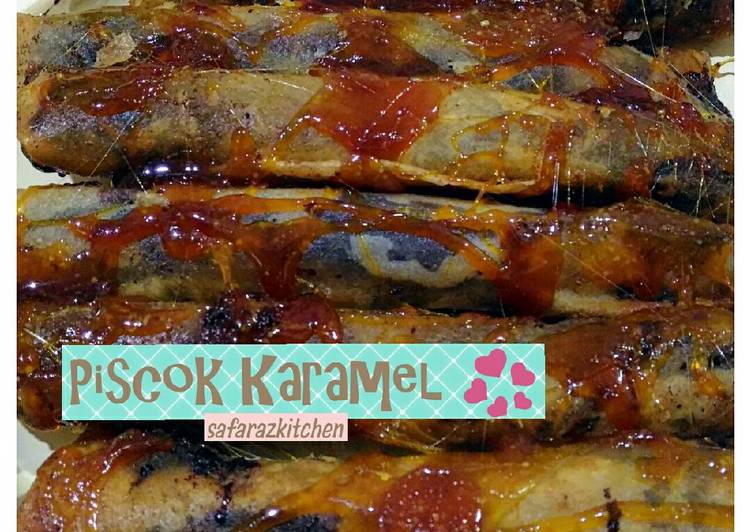 bahan dan cara membuat Pisang Coklat Karamel ~ Piscok abang abang ??????