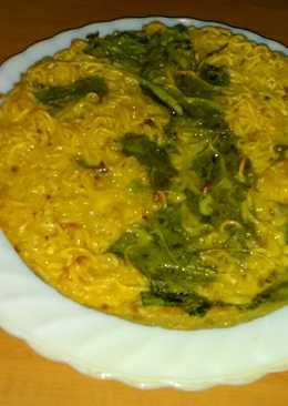 Pizza Mie Bayam Panggang Dengan Oven (Olahan Indomie)