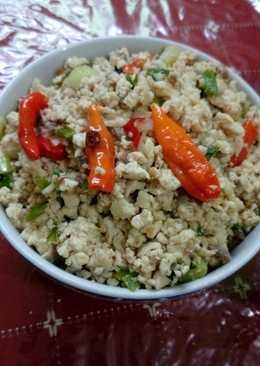 Tahu daging orakarik with saus tiram and wijen