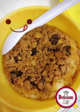 Nasi tim ayam jamur for baby 12m+