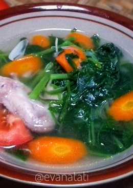 Sayur Bayam Ayam Kuah Bening Simpel