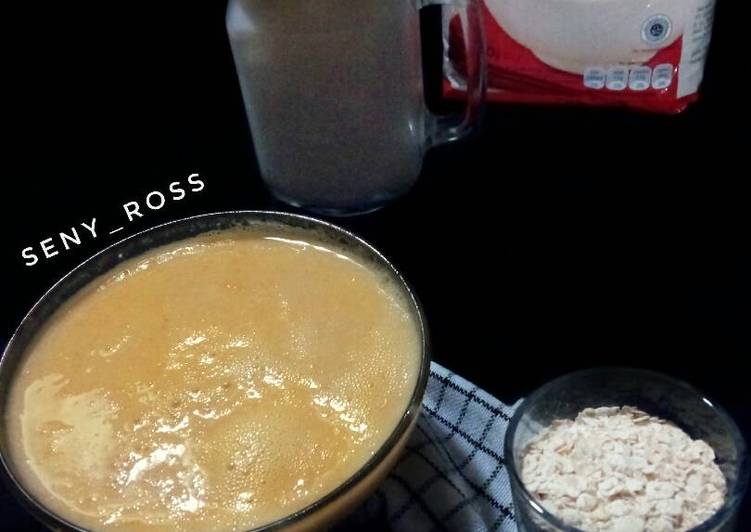 gambar untuk resep Oat milk mango smoothies+plain