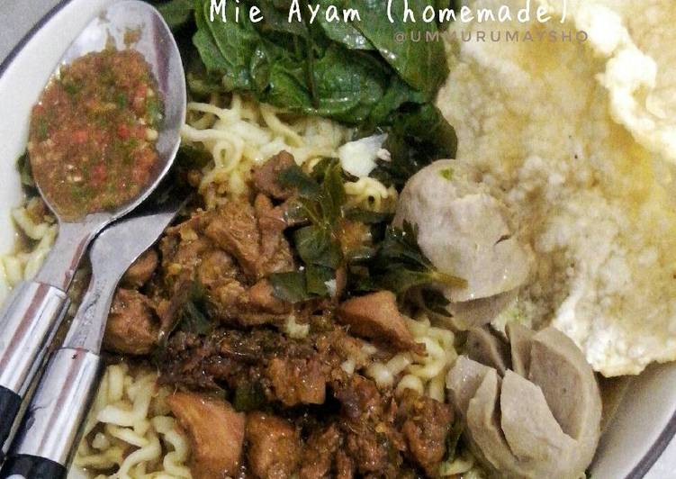 bahan dan cara membuat Mie Ayam (homemade)