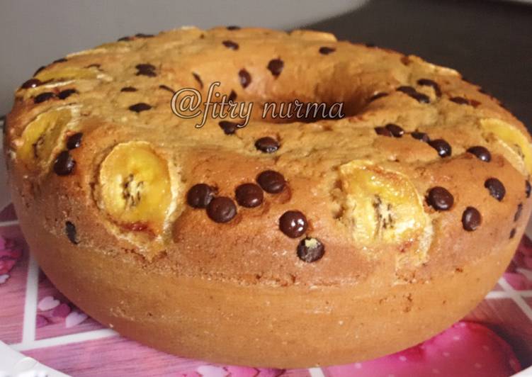 cara membuat Banana Buttermilk cake (irit telur)