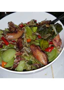 Tumis asin cumi tomat ijo