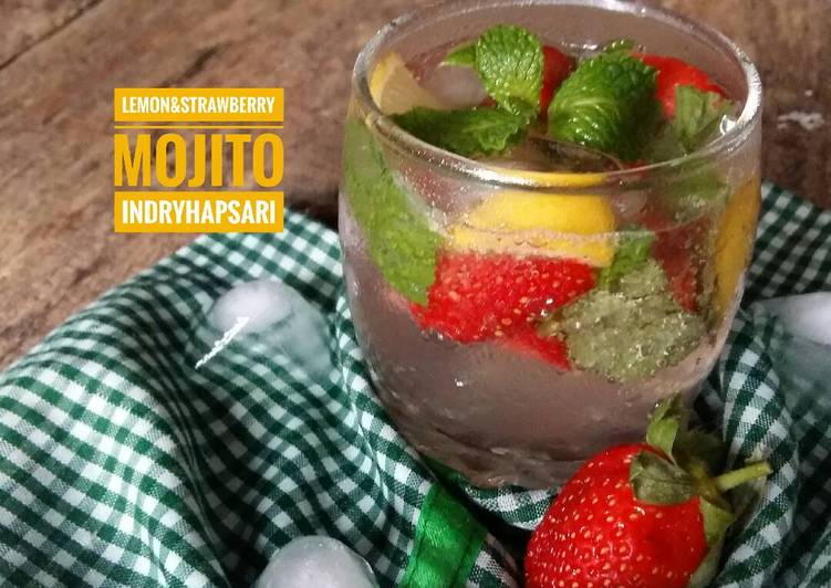 resep masakan Lemon & Strawberry Mojito a-la Indi