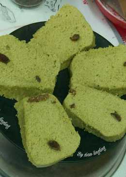 Bolu kukus teh hijau tanpa mixer