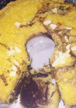 Marmer cake pisang ambon almond