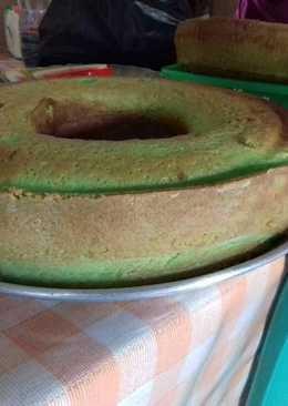 Ogura cake pandan/Bolu hijau simple 5 Bahan