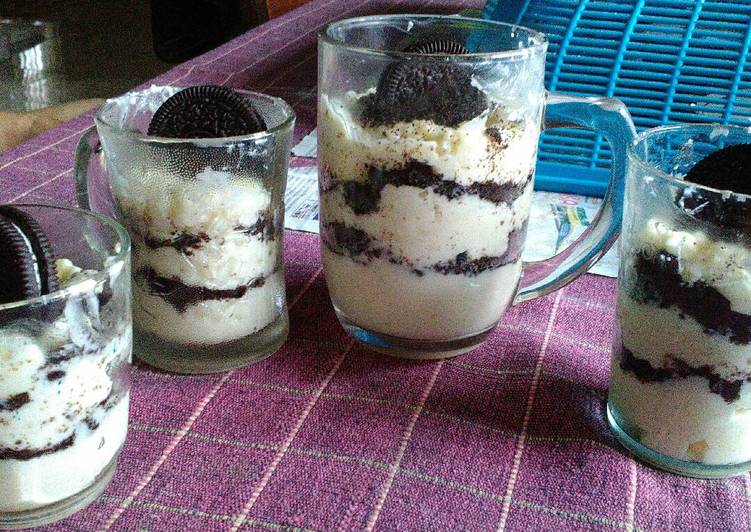 resep masakan Oreo Cheese Cake in Jar