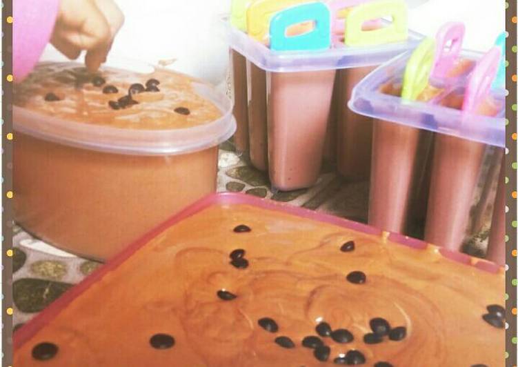 bahan dan cara membuat Chocolate Ice Cream Homemade (es krim coklat rumahan)