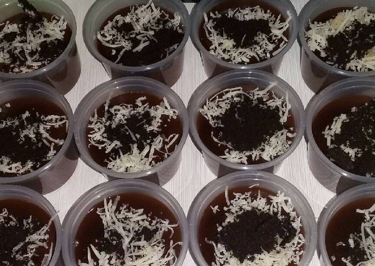 resep lengkap untuk Puding Silky Coklat Oreo Keju