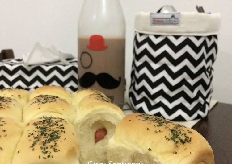 resep lengkap untuk Roti Kasur isi Sosis (killer soft bread)