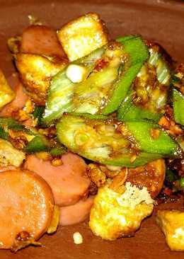 Tahu okra tumis bawang