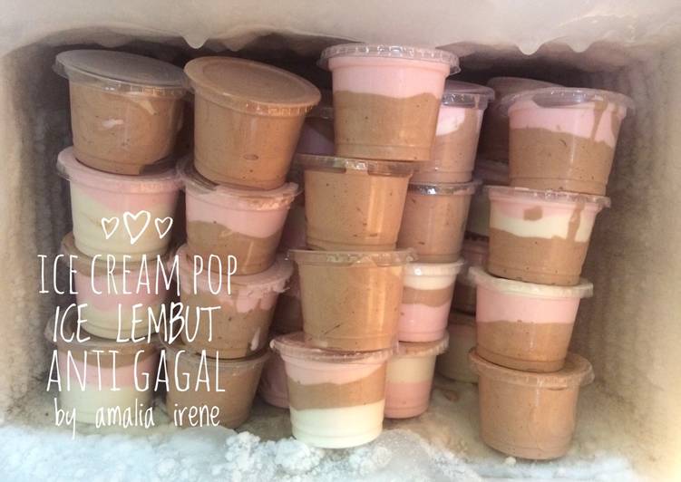 bahan dan cara membuat Ice cream pop ice lembut homemade anti gagal