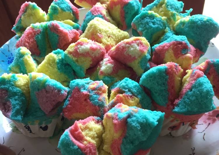 resep Bolu kukus mekar rainbow