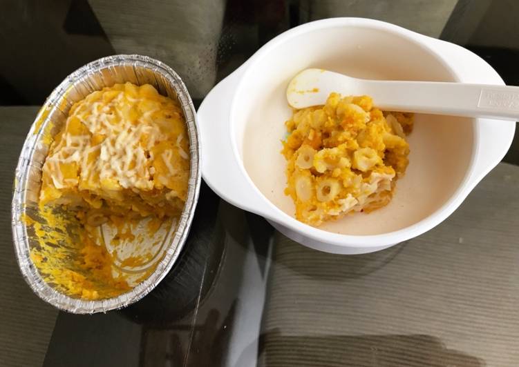 resep lengkap untuk Mpasi Macaroni kabocha kukus 10m