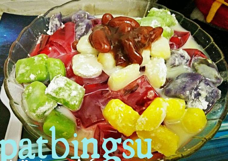 bahan dan cara membuat Patbingsu / Shaved Ice with Red Bean and Rice Cake (Korean Dessert) a.k.a Es Serut Khas Korea ? Yummy and Fresh!!!