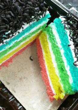 Rainbow ðŸŒˆcake (mudah & enak)