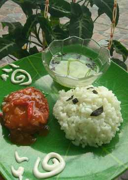 Steak Tempe dan Sayur Bening Labu Siam Nori