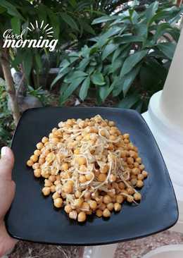 Garbazo chick peas with enoki mushroom (tumisan kacang arab)