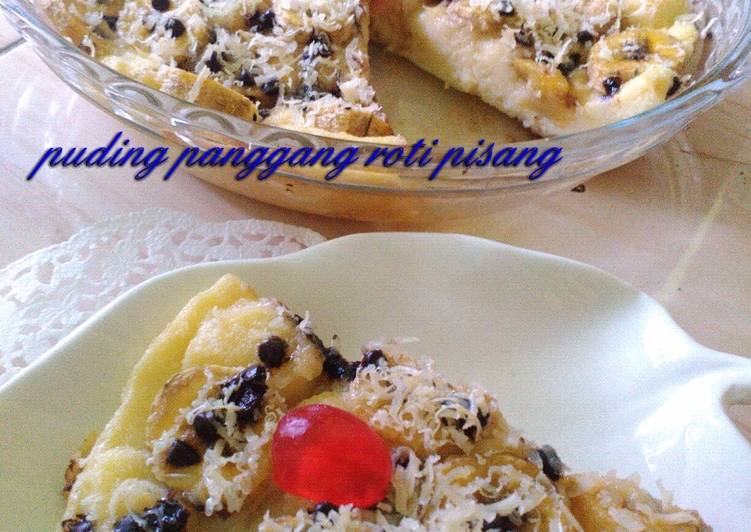 resep Puding panggang roti pisang