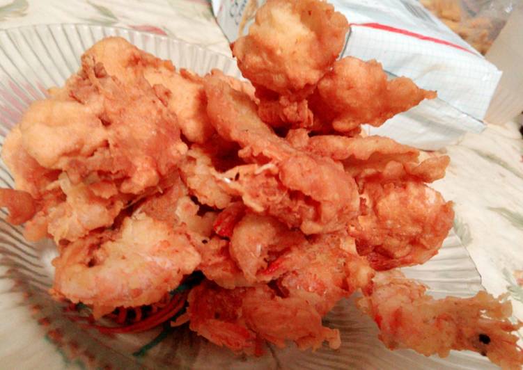 bahan dan cara membuat Udang goreng crispy traditional