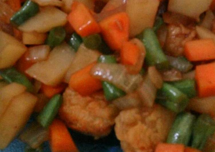 resep makanan Ayam Crispy Saos Teriyaki Sayur