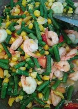 Tumis kacang udang jagung