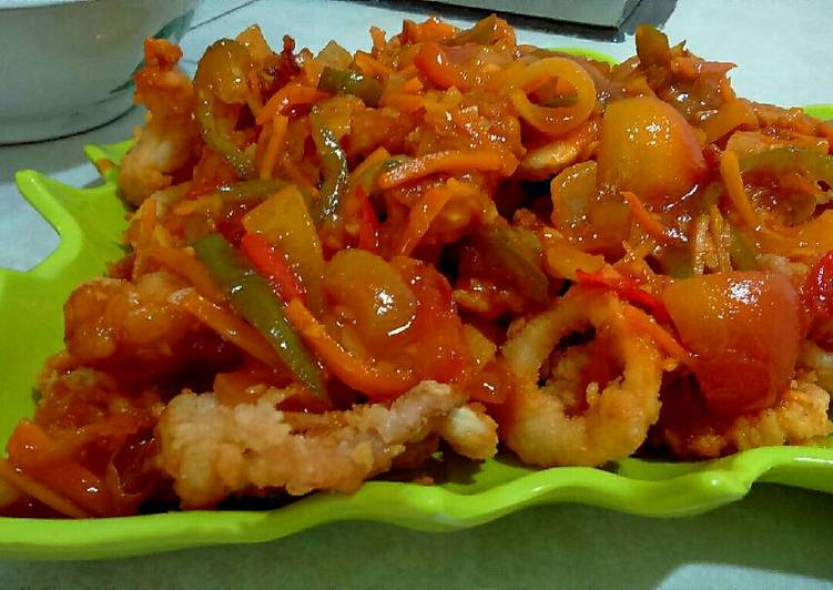 resep masakan Cumi Tepung Saus Padang