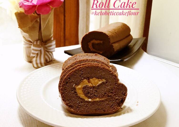 gambar untuk resep Bolu Gulung Coklat Kacang keto #ketobeticcakeflour