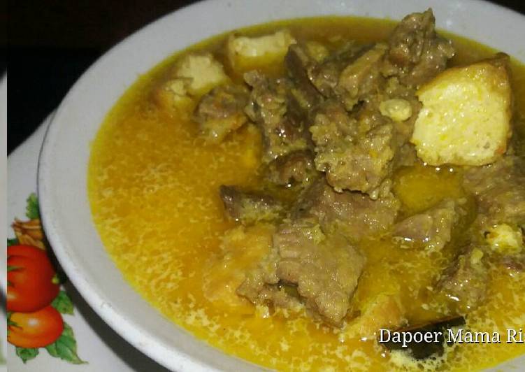 cara membuat Gulai daging sapi & tahu