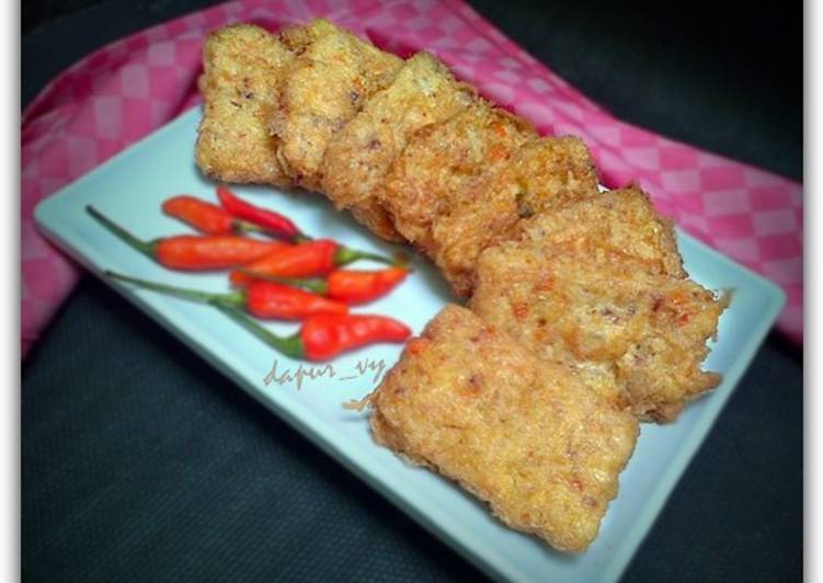 bahan dan cara membuat TAHU Kornet Kukus Goreng Telur