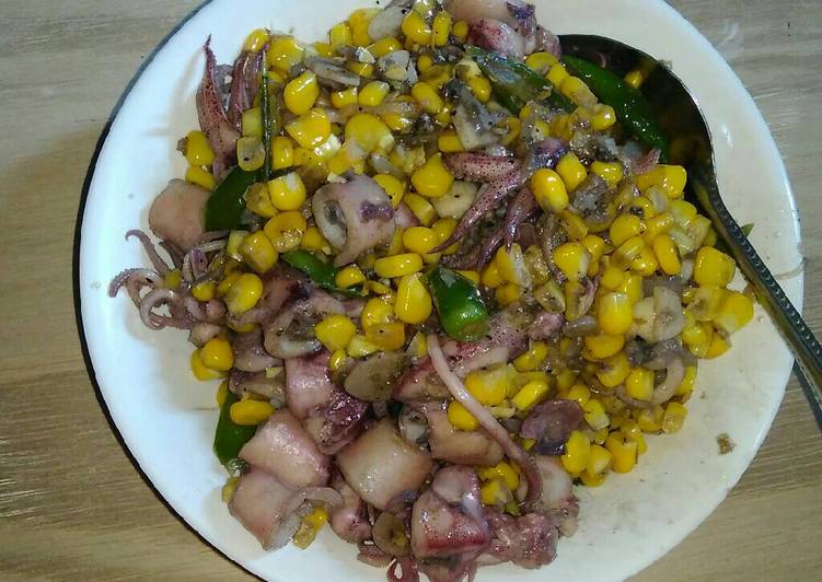 resep makanan Cumi Cabe Hijau Mix Jagung
