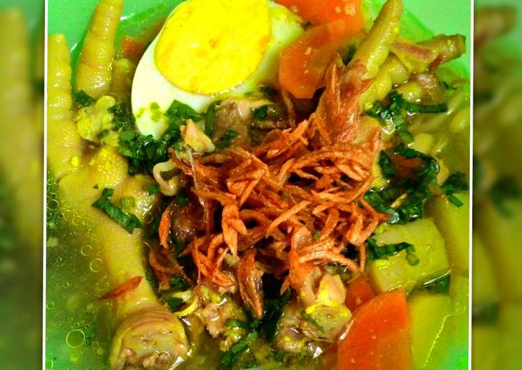 resep lengkap untuk Soto Ayam plus Ceker