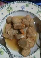 Pempek empek ikan teri basah