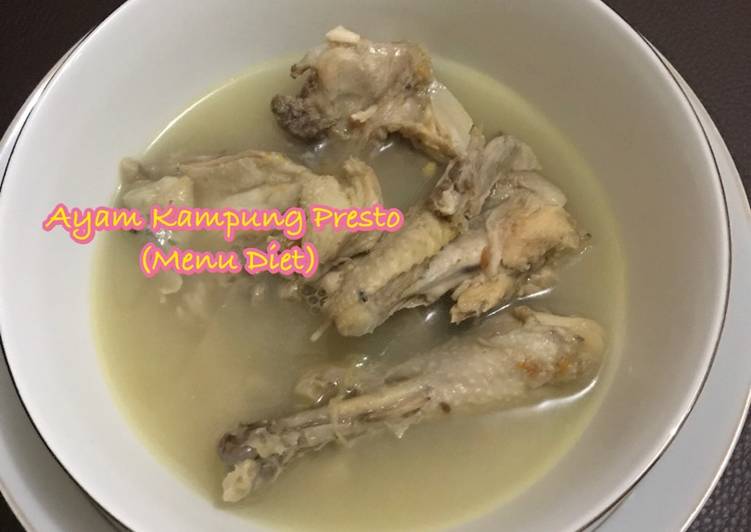 bahan dan cara membuat Ayam Kampung Presto (Menu Diet)